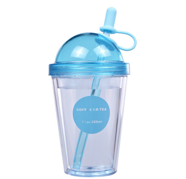 portable cups juice cups Creative plastic cup adult sippy cup double milk tea cup student couple 320ml