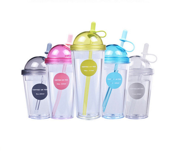 portable cups juice cups Creative plastic cup adult sippy cup double milk tea cup student couple 520ml