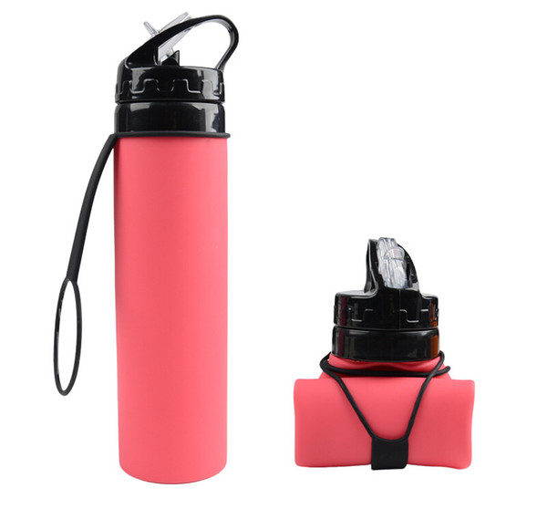 Outdoor riding silicone water bag Portable collapsible water cup new 600ml custom advertising gift sports bottle