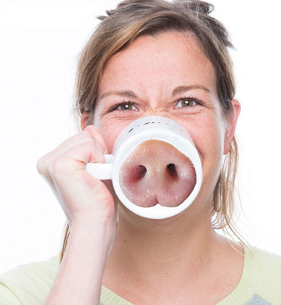 New ceramic mug coffee cup funny funny creative cup funny pig nose cup Nose Piggy Mug