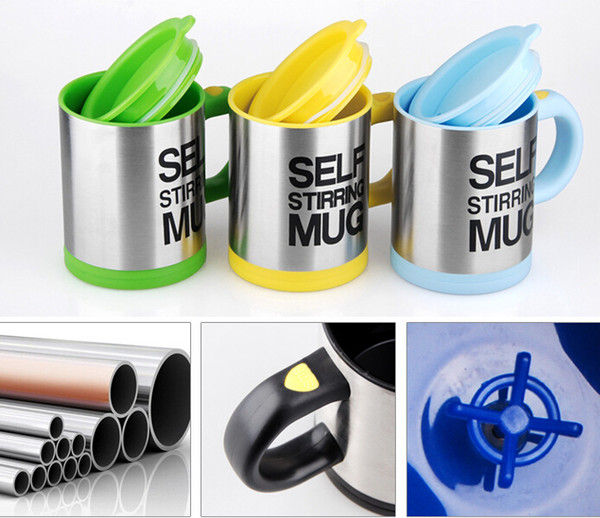 Automatic Electric Self Stirring Mug Coffee Mixing Drinking Cup Stainless Steel 350ml Self Stirring Coffee Mug With Retail Box