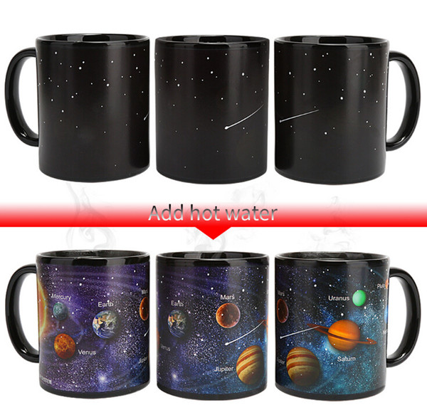 Creative gift ceramic color changing cup Creative mug Creative coffee cup universe mug starry sky color changing cup wholesale