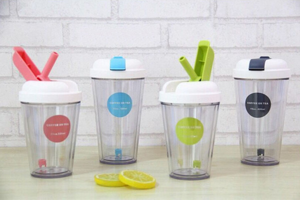 sippy cup plastic water cups male and female students hand cups car coffee cups Creative juice cup