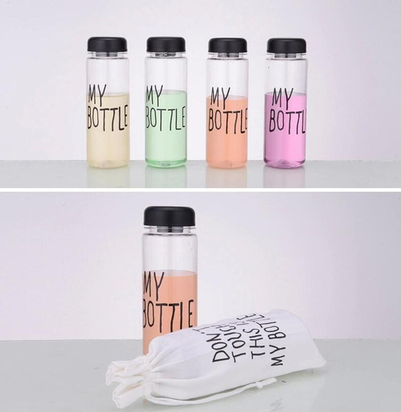 10pcs My bottle water Bottle Korea Style New Design Today Special Plastic Sports Water Bottles Drinkware With Bag Retail Package