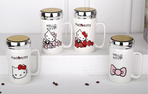 Mugs Creative ceramic cup mirror cartoon mug with lid insulation cup will be formulated to do LOGO practical gifts