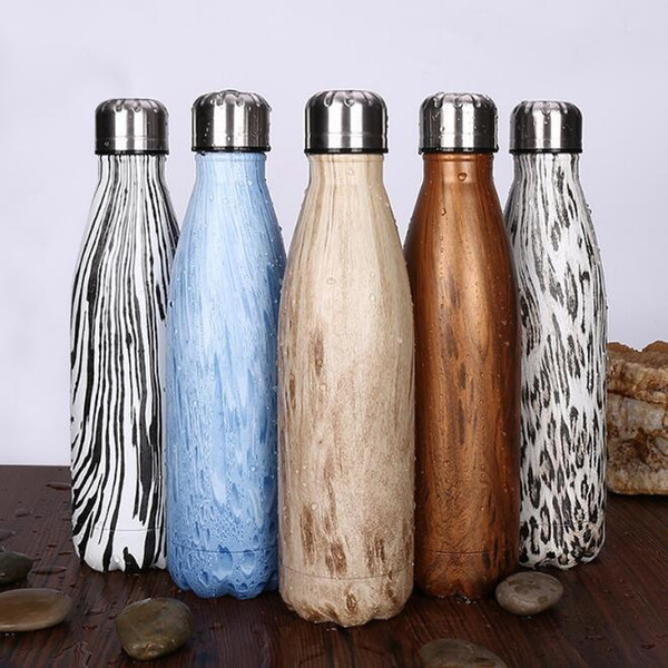 COLORS Cola Shaped Bottle Insulated Double Wall Vacuum high-luminance Water Bottle Creative Thermos bottle Coke cups 17 oz