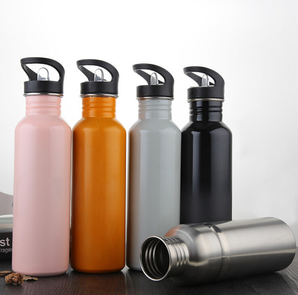 2018 Stainless steel cup Drinking cup Stainless steel vacuum flask 750ML large straw stainless steel bottle