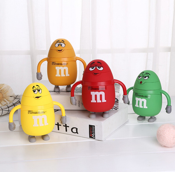 Children's cartoon shape M bean straw cup custom Creative silicone pad color printing portable mug Mugs