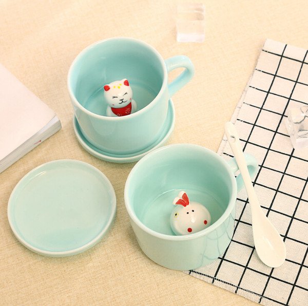 3D Stereo Animal Coffee Cup Animal Ceramic Cup Creative Mug Cute Couple Cup Cartoon Creative Mug