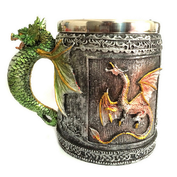 Super Cool 2019 Retro Royal Dragon Mug Serpent Medieval Collectible Stein 3D Dragon Spine Tankard Drinking Vessel As Nice Gift