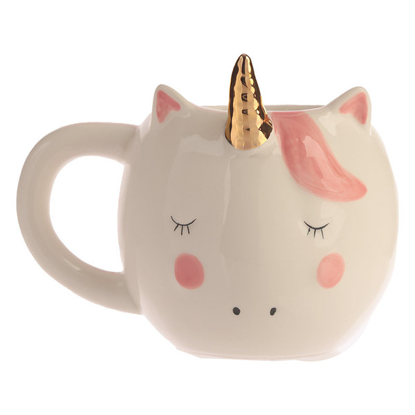 Creative Unicorn Ceramic Coffee Mug Cartoon Kawaii Expression Tea Milk Cups With Handgrip Students Kids Drinkware