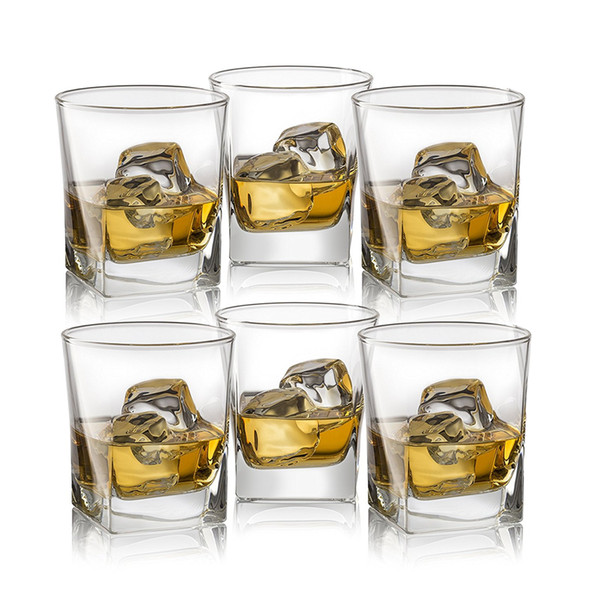 Double Old Fashioned Whiskey Glass 10 oz Heavy Base Rocks Barware Glasses for Scotch, Bourbon and Cocktail Drinks