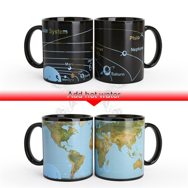 Magic Porcelain Coffee Mug Solar System Ceramic Heat Sensitive Color Changing Tea Cup,Best Birthday Gifts,13 Ounce