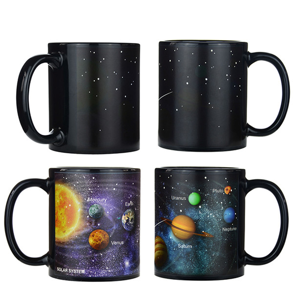 Creative Porcelain Mug Solar Color Changing Mug For Tea Coffee Mugs And Cups 380ML Travel Coffee Cup Ceramic Cup