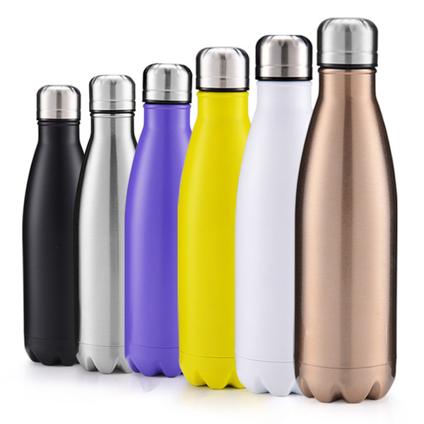 17oz 500ml Cola Shaped Bottle Insulated Double Wall Vacuum High-luminance Water Bottle Creative Thermos Bottle Coke Cup 2018