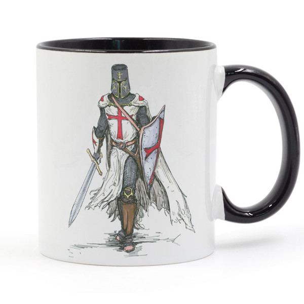 The Crusaders Warrior Mug Coffee Milk Ceramic Cup Creative DIY Gifts Home Decor Mugs 11oz T337