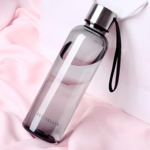 Leak Proof BPA Free Sports Drinking Water Bottle with Carry Strap 500ml Hot New Brief Water Bottle Vogue Woman Men