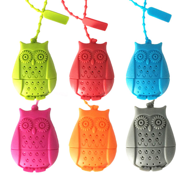 Hot Sale Owl Tea Bags Tea Strainers Silicone Teaspoon Filter Infuser Silica Gel Filtration coffee tea infuser