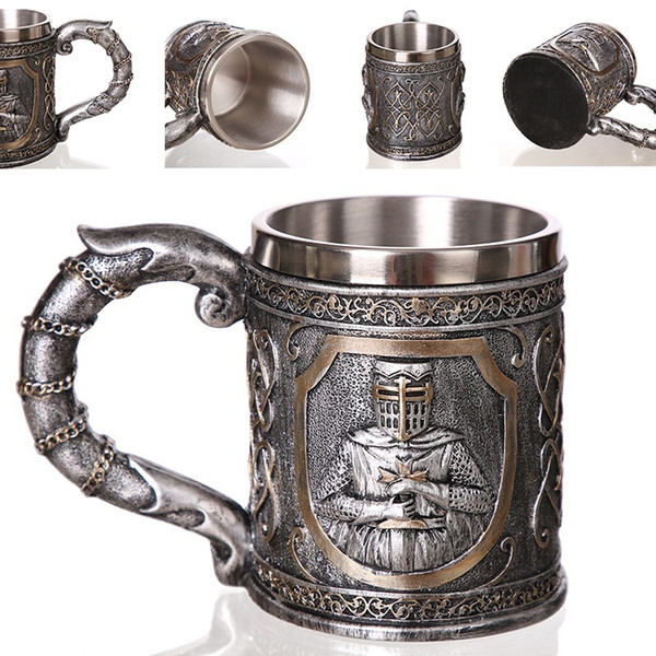 3D Viking Warrior Bar Goblet Skull Coffee Mug Tankard Personalized Original Skull Cup for Home Bar Beer Wine Drink Men Gift