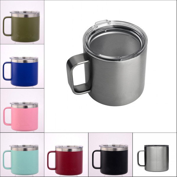 7 Colors 14oz Kid Milk Cup Stainless Steel Cup With Lid Double Wall Vacuum Insulated Mugs Metal Wine Glass Hydration Gear