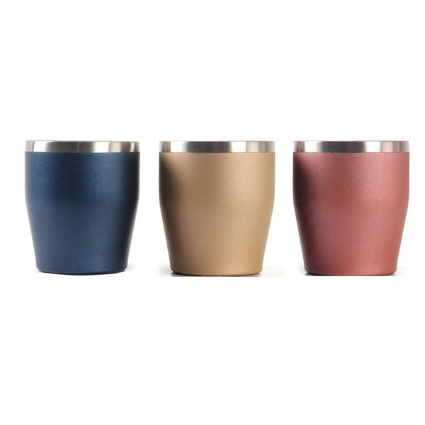 300ml 10oz Metal wide mouth Cups Stainless Steel tumblers Wine Glass Double Wall Vacuum Insulated Travel Coffee Mug