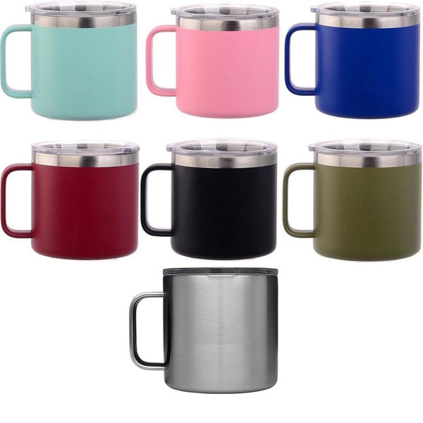 14 oz stainless steel tumblers Cups Vacuum Sports water bottle Coffee Mugs Insulated With Lid Handle