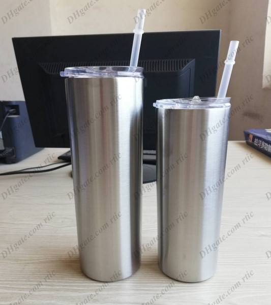 30oz Skinny Straight Cups Stemless Stainless steel tumblers Water Bottle Large capacity Insulated Mugs with lids straws