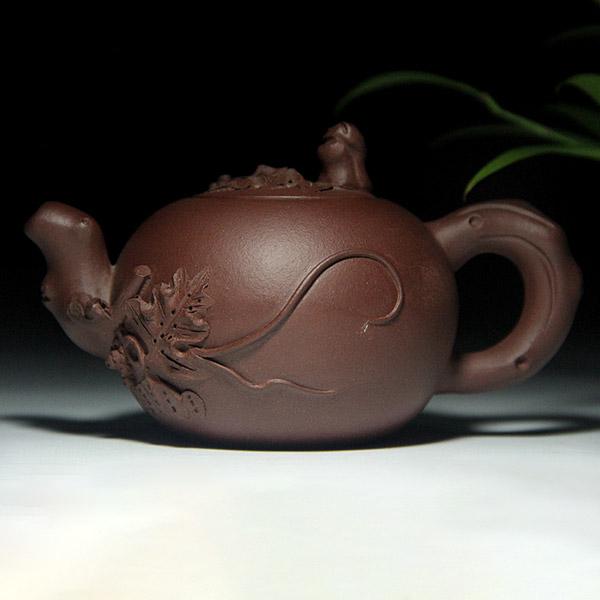 Yi Xing Purple Clay Teapot,Chinese Yxing Zisha Tea Pot Handmade,Traditional Antique Squirrel Grape Tea Pot