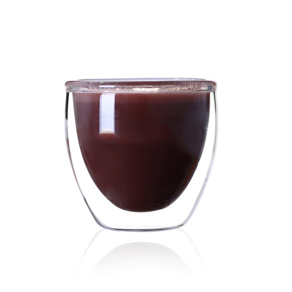 10pcs Double Layers 80ML Heat Resistant Glass Materal Coffee Tea Cups Double Layer 100% Handmade Exquisite Glass Cup