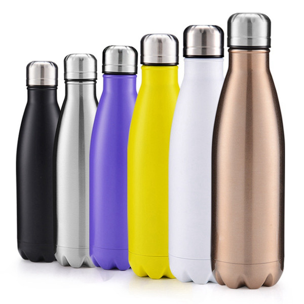 100pcs Cola Water bottle Shaped Insulated Double Wall Vacuum high-luminance Water Bottle 17oz 500ml Creative Thermos bottle Vaccum Insulated