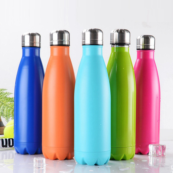 20pcs 17oz 500ml Cola Shaped Bottle Insulated Double Wall Vacuum Water Bottle Coke cup Sport Stainless Steel Travel Water Bottle