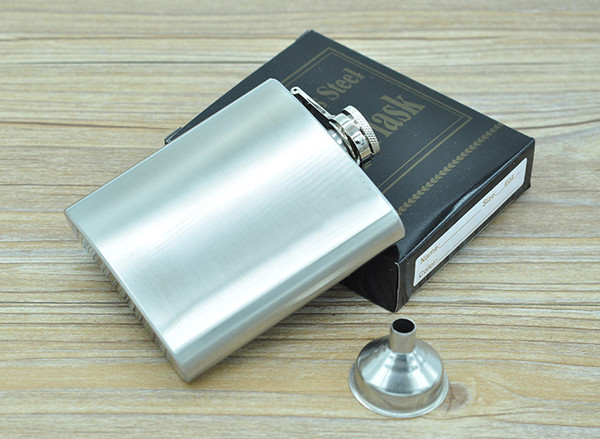 Fashion 6oz Hip Flask Stainless Steel Pocket Retro Whiskey Flask Wine Bottle Liquor Screw Cap With Funnel