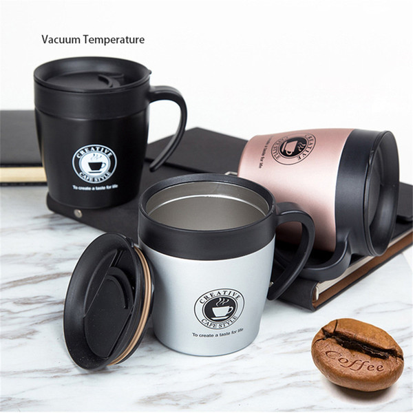 Handle Coffee Mug Stainless Steel Thermos Cups Vacuum Flask thermo Water Bottle Adult Bussiness Men Tea Portable Thermocup 330ML