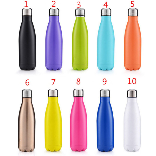 Cola Shaped Water bottle Insulated Double Wall Vacuum Heath-safety BPA Free Stainless Steel high-luminance Thermos bottle17 OZ (500 ml)