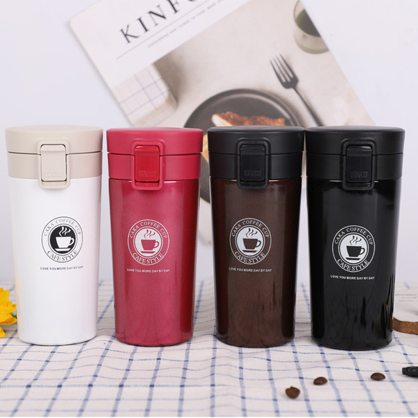 Double Wall Stainless Steel Vacuum Flasks 380ml Car Thermo Cup Coffee Tea Travel Mug Thermol Bottle Thermocup