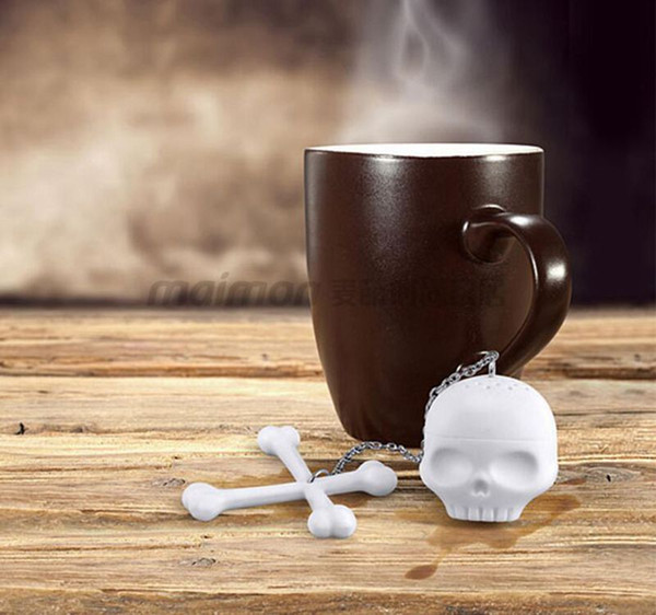 Creative Skull Bones Tea Balls NonToxic Food Grade Silicone Heat Resistant Tea Ball Strainer Filter Useful Teal Tools