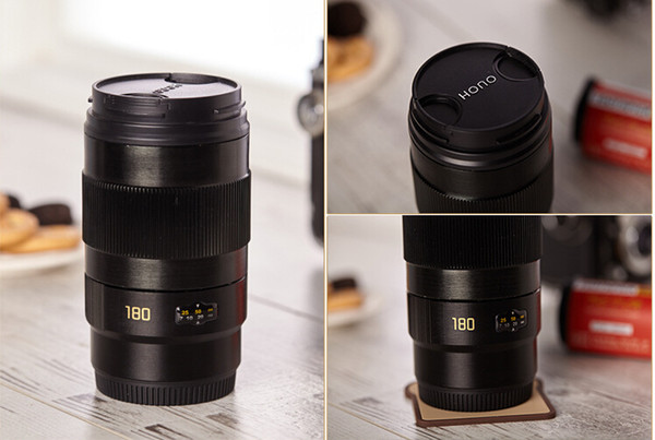 Leica lens Cup Camera 350ML Lens Mug Black Shell Packing Food Grade Material LFGB