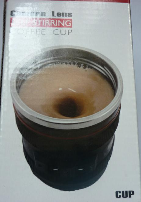 1PCS Camera Lens Self Stirring Coffee Cup Coffee Mug Stainless Steel Lining Coffee Cup 400ML