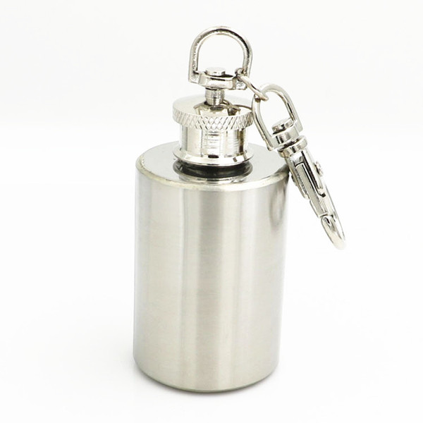 Good Quality Portable 1oz Mini Stainless Steel Hip Flask Alcohol Whisky Flagon With Keychain on Promotion