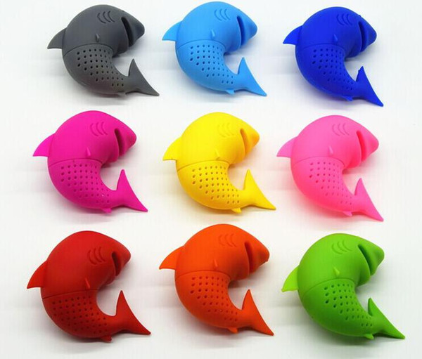 Brand New Promotion Gifts! Tea Tools Type Shark Shape Silicone Tea Infuser/ 100% Food Grade Silicone Shark Tea Strainer