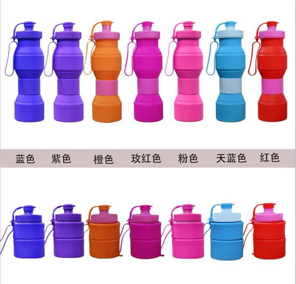 2016 new style Portable Foldable Leakproof Water Bottle Kettle Outdoor Sport Camping Silicone Folding Water Bottle