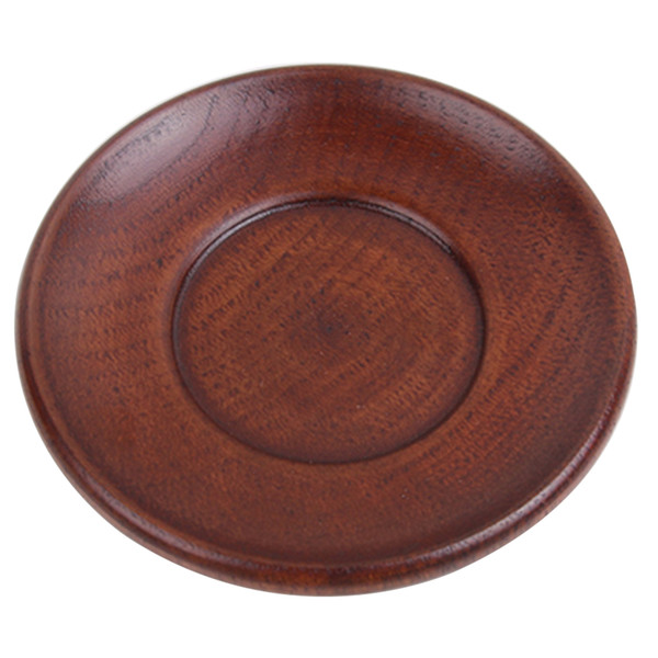 Wholesale 1 Pcs Vintage Style Tableware Wooden Dish Dessert Plate Round Shape Bowl For Present With High Quality - Brown C19042101