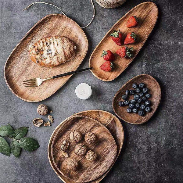 Whole Lovesickness With Irregular Oval Wood Pan Fruit Saucer Tea Tray Dessert Plate C19042101