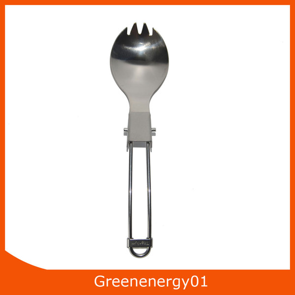 good portable cost-effective Foldable Outdoor Camping Titanium Cutlery Ultralight Titanium Fork Spoon Outdoor Camping Picnic Cookware