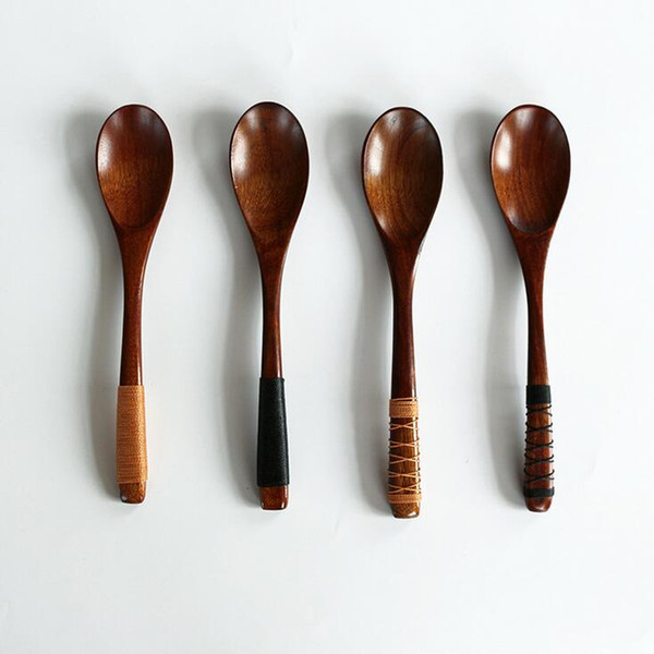 High quality The Wooden Tea/Coffee Spoon creative Tableware Milk/honey Spoon Wooden Baby Dinnerware Coffee Size 20*4cm