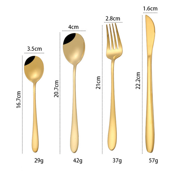 Wholesale Cutlery 4 set Golden color stainless steel knife and creative color Western steak fork and spoon christmas tableware