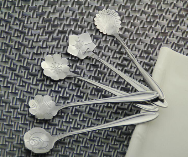 Stainless Steel Coffee Spoon, Teaspoons, Jelly Spoon, Sugar Spoon, Ice Cream Spoons Flower Shape Creative New Design Sakura