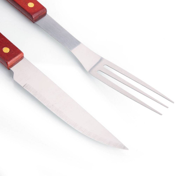 stainless steel Professional 2-piece Knife & Fork Carving Set Great for Home or BBQ Wine Red & Silver Free US shipping