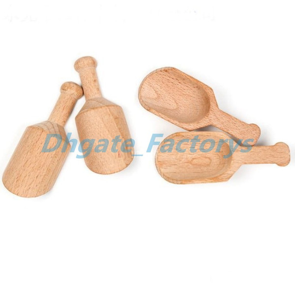 200pcs/lot Mini Wooden Scoops Bath Salt Powder Spoon Bath Shower SPA Tool Bath Salts Candy Laundry Detergent Powder Spoon