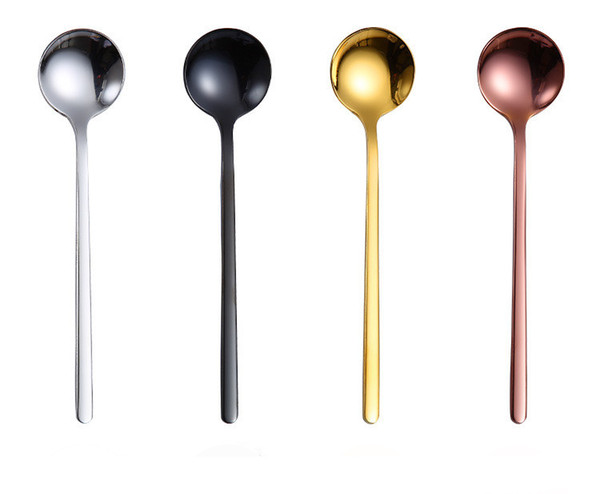 Delicate Stainless Steel Titanium Colorful Plated Spoon Multicolor Soup Spoons Stainless Steel Coffee Spoons Stir Teaspoon